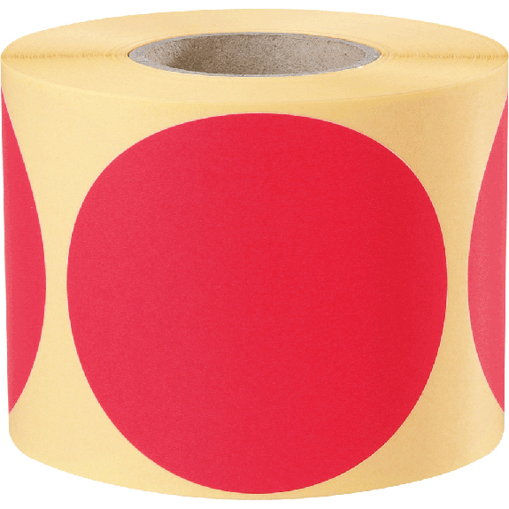 Markierungspunkt, blanko, rot, Haftpapier, ablösbar, Ø 75mm, 500/Rolle-Beschreibung lesen