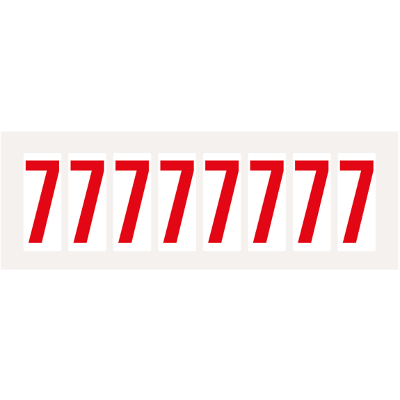 Ziffer 7, weiß/rot, Folie, Schrifthöhe 50mm, 22x57mm, 160 Stück/Packung Ziffer 7, weiß/rot, Folie, Schrifthöhe 50mm, 22x57mm, 160 Stück/Packung-Beschreibung lesen