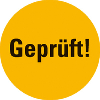 Etikett Geprüft!, gelb, Papier, Ø 40mm, 500/Rolle Etikett Geprüft!, gelb, Papier, Ø 40mm, 500/Rolle