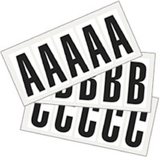 Kombipackung Buchstabe A-Z, weiß/schwarz, Folie, SH 200mm, 101x225mm, 1 je Buchst/PAK-Beschreibung lesen