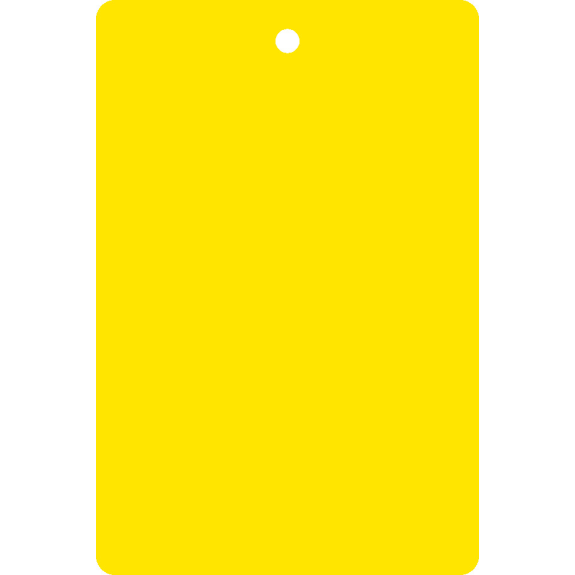 Selbstbeschriftbarer Kollianhänger aus gelbem Kunststoff 64x120mm-Beschreibung lesen