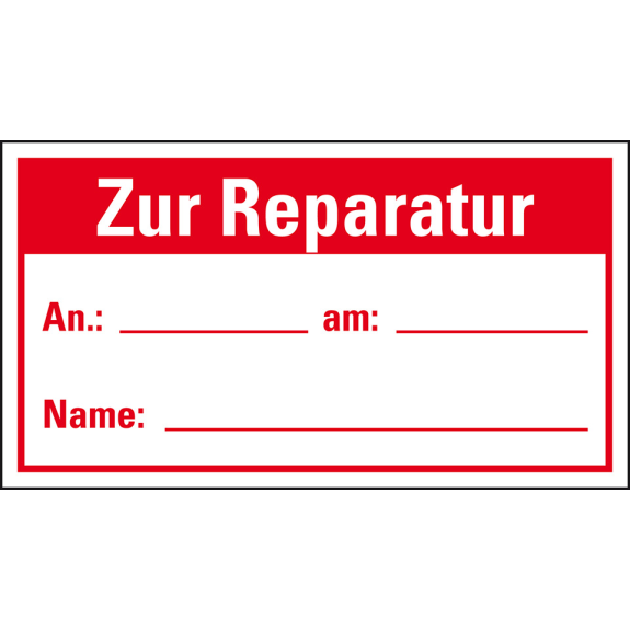 Qualitätsaufkleber Zur Reparatur, Haftpapier, ablösbar, 40x25mm, 250/Rolle Qualitätsaufkleber Zur Reparatur, Haftpapier, ablösbar, 40x25mm, 250/Rolle-Beschreibung lesen