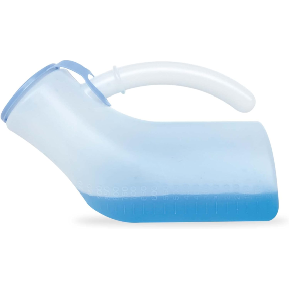 Orinal Adulto con Tapa Antifugas, Orinal Portátil, Botella Orinar Hombre Urinario Portátil Hombre - Capacidad de 1 Litro - Fabricado en Europa-Leer más