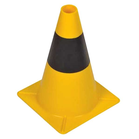 CÔNE DE SIGNALISATION EN PVC JAUNE/NOIR-Leer más