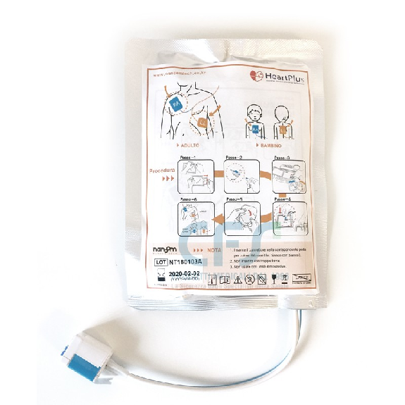 Électrodes de défibrillation CA-MI HEARTPLUS NT-180 - Adulte/Pédiatrique - Originales-Lire la description