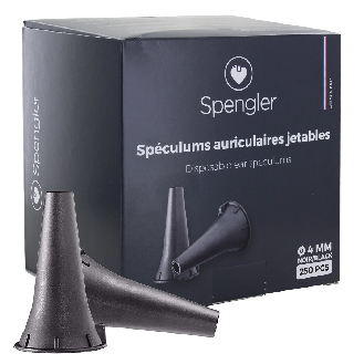 Spéculum pour Otoscopes compatibles avec différentes marques - 4 mm - Noir (Pack de 250 pcs.)-Lire la description