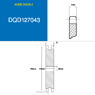 CMW - Disque pré alésé - Acier - Double denture - 08B2 - 43 dents - Pas de 12,7 mm avec alésage de 20 mm-Lire la description