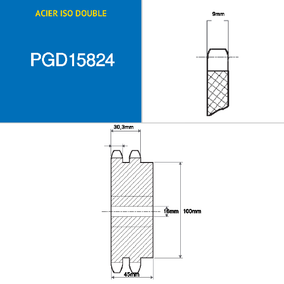 CMW - Vorgebohrtes Ritzel - Stahl - Dreifachverzahnung - 10B2 - 24 Zähne - 15,8 mm Teilungsperiode mit 16 mm Bohrung. CMW - Vorgebohrtes Ritzel - Stahl - Dreifachverzahnung - 10B2 - 24 Zähne - 15,8 mm Teilungsperiode mit 16 mm Bohrung.-Beschreibung lesen