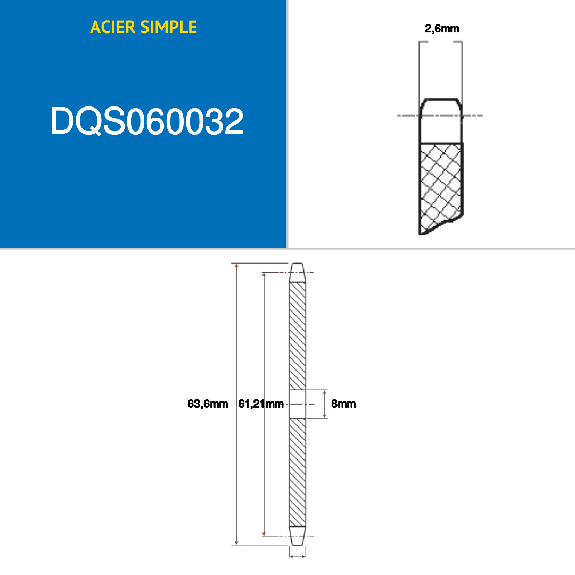 CMW - Disco pretaladrado - Acero - Diente único - 04B1 - 32 dientes - paso de 6 mm con agujero de 8 mm-Leer más