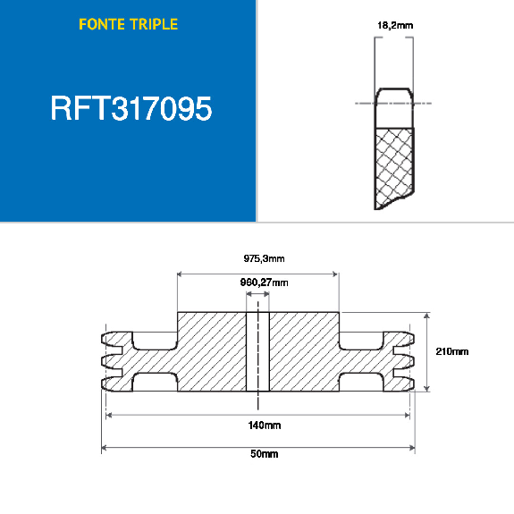 CMW - Ruota in ghisa prealesata - Ingranaggio triplo - 20B3 - 95 denti - passo 31,75 mm con foro 50 mm CMW - Ruota in ghisa prealesata - Ingranaggio triplo - 20B3 - 95 denti - passo 31,75 mm con foro 50 mm-Leggi tutto