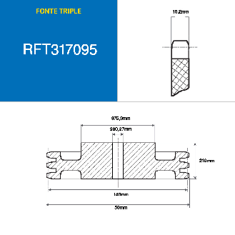 CMW - Ruota in ghisa prealesata - Ingranaggio triplo - 20B3 - 95 denti - passo 31,75 mm con foro 50 mm-Leggi tutto