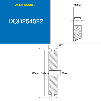 CMW - Disque pré alésé - Acier - Double denture - 16B2 - 22 dents - Pas de 25,4 mm avec alésage de 25 mm-Lire la description