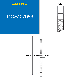 CMW - Vorgebohrte Scheibe - Stahl - Einfachverzahnung - 08B1 - 53 Zähne - 12,7 mm Teilungsperiode mit 20 mm Bohrung.-Beschreibung lesen