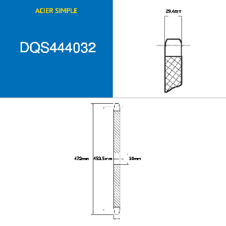 Disque pré alésé en acier avec simple denture et 32 dents-Lire la description