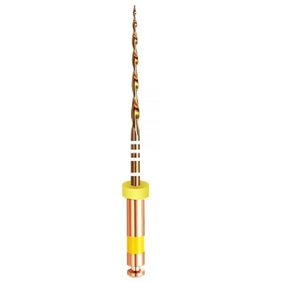 LIMES GO!FILES RCP GOLD A MOUVEMENT ALTERNATIF 31mm R50 05% Jaune - BLISTER DE 6 LIMES STERILES-Lire la description