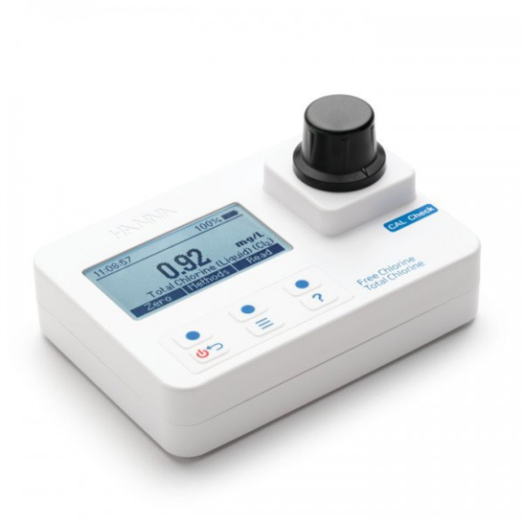 Fotómetro portátil de Cloro libre (0,00 a 5,00 mg/L) HANNA Instruments modelo HI97701C, con patrones, reactivos y maletín de transporte-Leer más