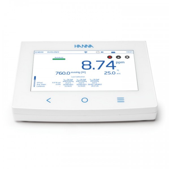 Oxímetro de sobremesa OD/DBO/Tª, pantalla táctil, conexión wifi, con sensor Oxigeno disuelto óptico-Leer más