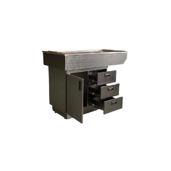 Table de préparation en acier inoxydable avec rangement intégré-Lire la description