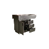 Table de préparation en acier inoxydable avec rangement intégré