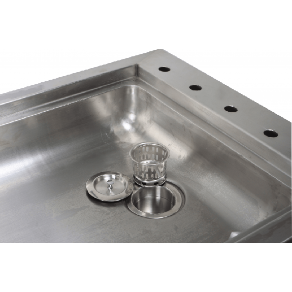 Table de préparation en acier inoxydable avec rangement intégré-Lire la description