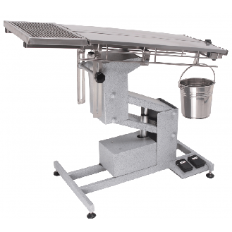 Table de chirurgie vétérinaire avec plateau en V-Lire la description