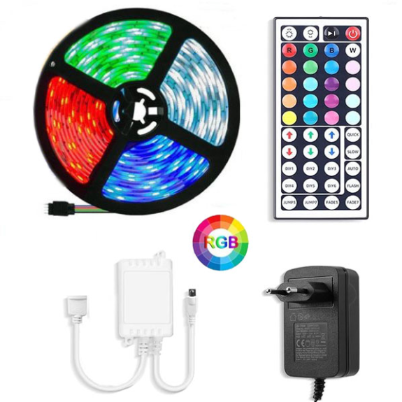 Strip a LED RGB con telecomando e alimentatore - 10 metri 300 LED-Leggi tutto