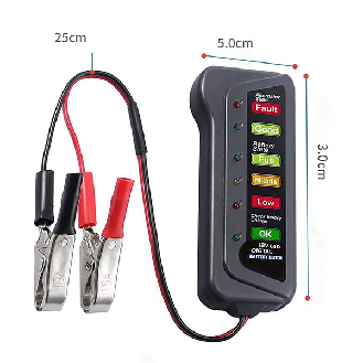Tester digitale 12V per batteria e alternatore Auto/Moto - 6 LED-Leggi tutto