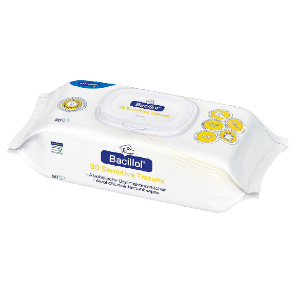 Hartmann Bacillol 30 Sensitive Tissues 1 Flowpack (80 Tücher) | Packung (80 Tücher)-Beschreibung lesen