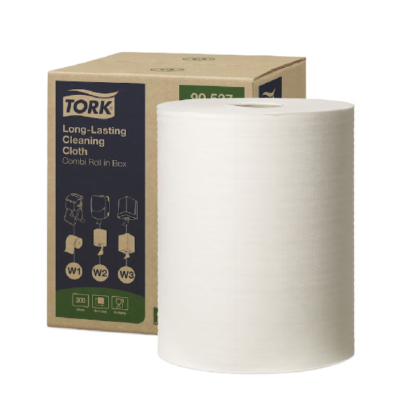Tork 90537 Langlebige Reinigungstücher Premium W1 W2 W3 | Karton (1 Rollen)-Beschreibung lesen