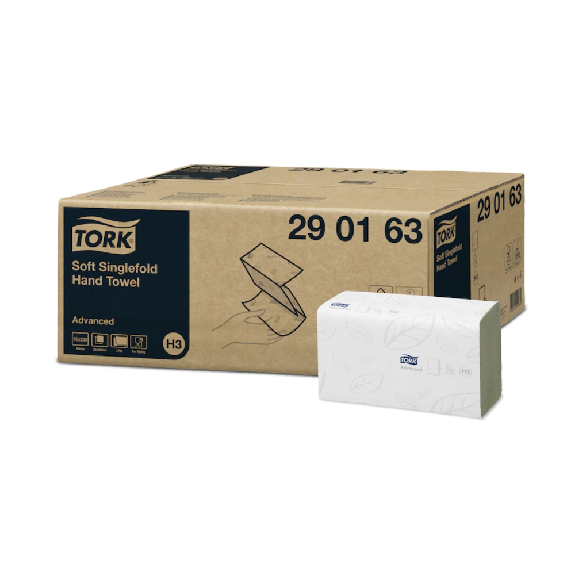 Tork 290163 Zickzack-Handtücher Advanced H3 2-lagig | Karton (15 Packungen)-Beschreibung lesen