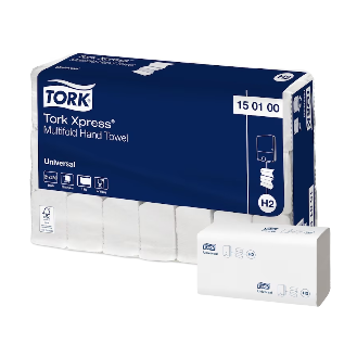 Tork Xpress 150100 Multifold-Handtücher Universal H2 1-lagig 25,5cm | Karton (21 Packungen)-Beschreibung lesen