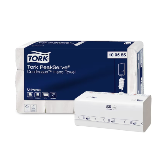 Tork PeakServe 100585 Endlos Handtücher Universal H5 1-lagig | Karton (12 Packungen) Tork PeakServe 100585 Endlos Handtücher Universal H5 1-lagig | Karton (12 Packungen)-Beschreibung lesen