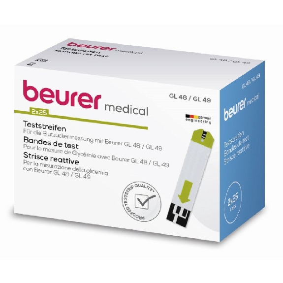 Beurer Teststreifen für GL 48/49 - 50 Stück | Packung (50 Stück)-Beschreibung lesen