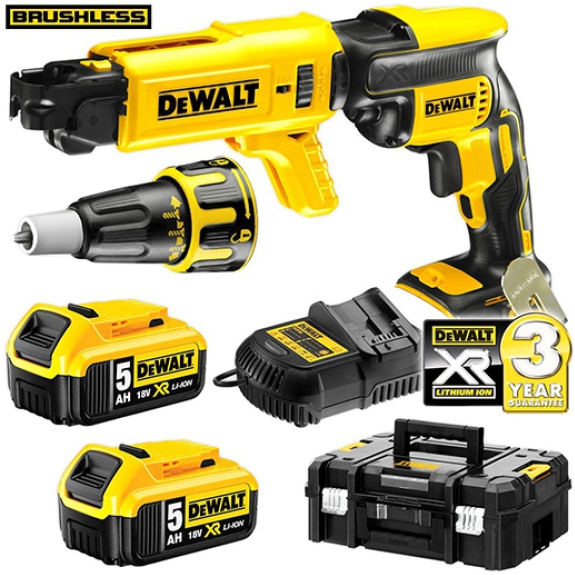 Visseuse plâtre DCF620P2K 18V 5.0 Ah Li-ion + chargeur pour vis à bande Moteur Brushless-Lire la description