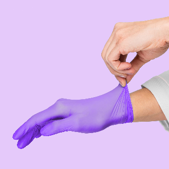 Meditrade Nitril Viola Nitrilhandschuhe Farbig lila - XL / Lila | Packung (100 Handschuhe)-Beschreibung lesen