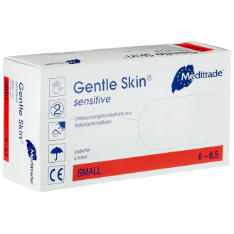 Meditrade Gentle Skin sensitive Latex Einmalhandschuhe - S / Weiß | Packung (100 Handschuhe)-Beschreibung lesen