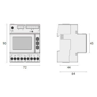 Analizzatore di rete trifase multifunzione DIN, per TA standard 1/5A, RS485/MODBUS RTU, Enhanced-Leggi tutto