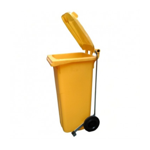 Cubo de basura amarillo 80 litros con pedal-Leer más