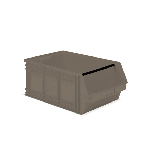 Contenitore a Bocca di Lupo Reciclato REPLAST Grigio Scuro Misura 5 - 450 x 720 x 300h mm - 88lt-Leggi tutto