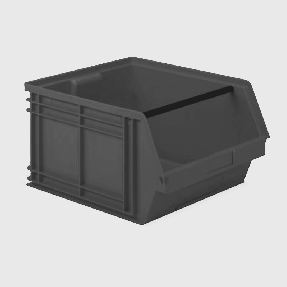 Contenitore a Bocca di Lupo Reciclato REPLAST Grigio Scuro Misura 5P4 - 470 x 535 x 300h mm - 63lt-Leggi tutto