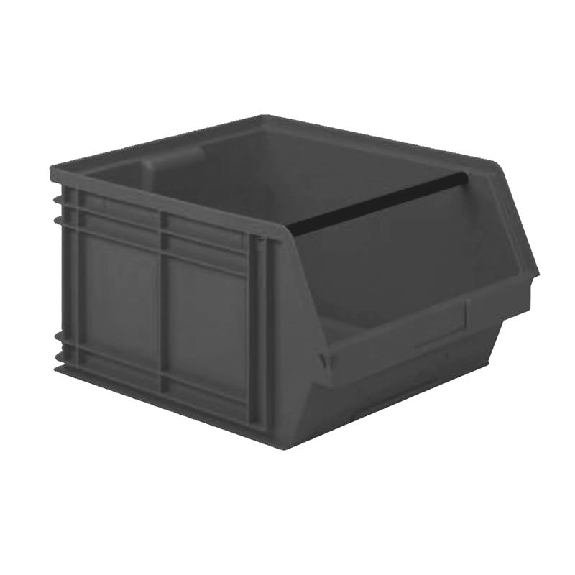 Contenitore a Bocca di Lupo Reciclato REPLAST Grigio Scuro Misura 5P4 - 470 x 535 x 300h mm - 63lt-Leggi tutto