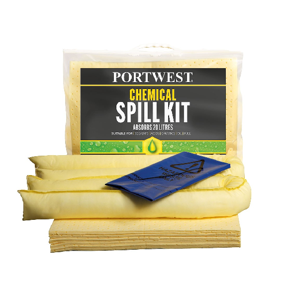 Portwest - Kit absorbant produits chimiques 20 litres (6 unités) - SM90-Beschreibung lesen
