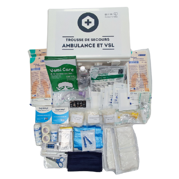 Trousse de secours garnie spéciale AMBULANCE et VSL-Lire la description