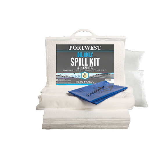 Portwest - Kit absorbant 50 litres pour hydrocarbures (3 unités) - SM61-Lire la description