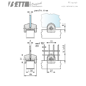 MORSETTO FERMARETE O PANNELLO PER TUBO 30X30-Leggi tutto