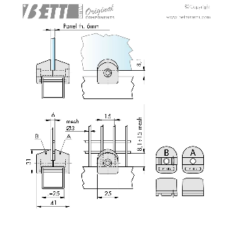 MORSETTO FERMARETE O PANNELLO PER TUBO 25X25-Leggi tutto