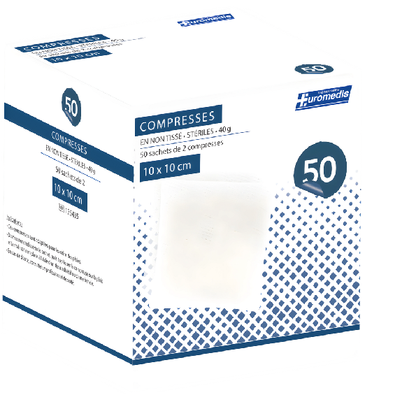 Compresses stériles 10x10cm NT 40g, boîte de 50 sachets de 2-Beschreibung lesen