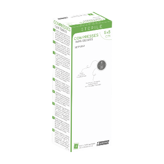 Compresses stériles 5x5 NT 30g boîte de 50 sachets de 5-Lire la description