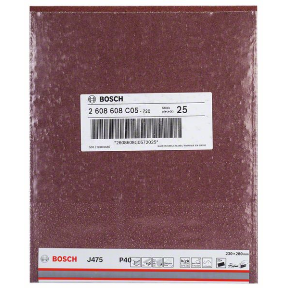 Bosch Schleifblatt Papier J475, Best for Metal, 230 x 280 mm, 40, ungelocht-Beschreibung lesen