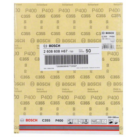 Bosch Schleifblatt C355, Papierschleifblatt, 230 x 280 mm, 400-Beschreibung lesen